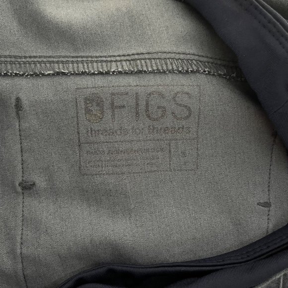 FIGS Technical Collection Heather Denim Pull-On Small Scrub Bottoms Zip Pockets - Picture 6 of 7